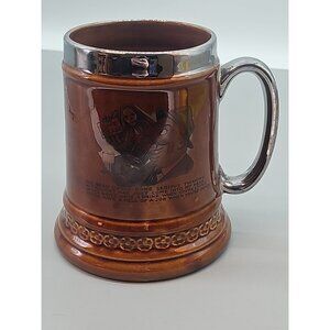 1972 Lord Nelson Pottery England Large BEER Stein Ghost Scene  Silver Trim Vint